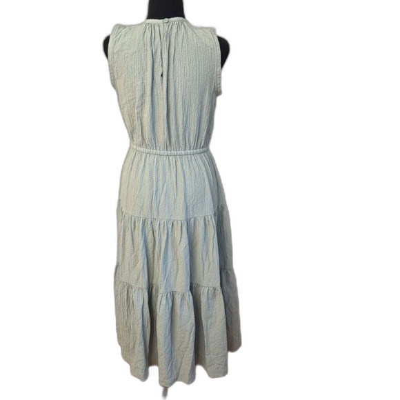 Calvin Klein Gauzy Tiered Midi Dress Sage Green Size 4 - Picture 5 of 10